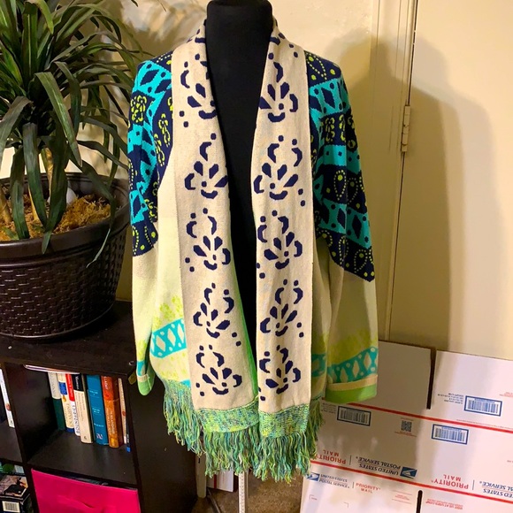 Gypsy 05 Fringe Open Front Cardigan Large - Picture 1 of 9
